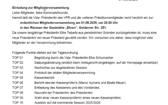 VfR Jahreshauptversammlung 2025